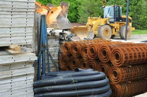 Building materials including reinforcement mesh and site supplies